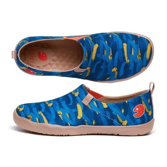UIN Men\'s Walking Shoes Canvas Casual Comfort Loafers (Van Gogh Cypresses V1) main image 6